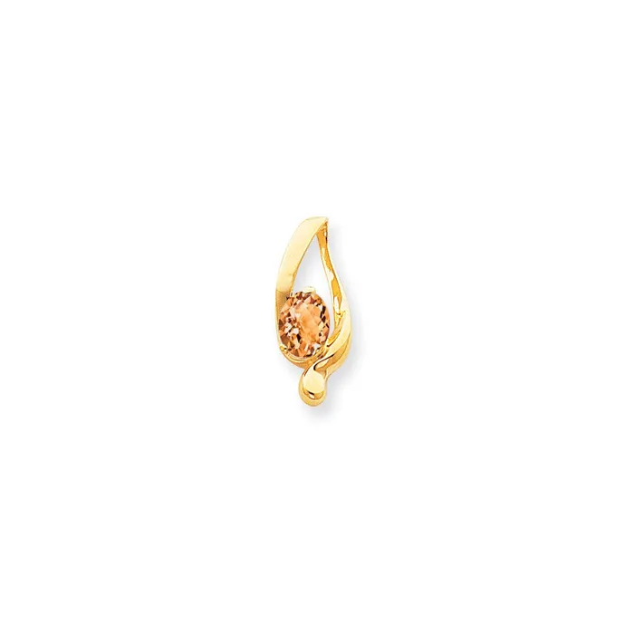 Goldia 14k Yellow Gold 8x6mm Oval Citrine Checker slide PreStyled Sets