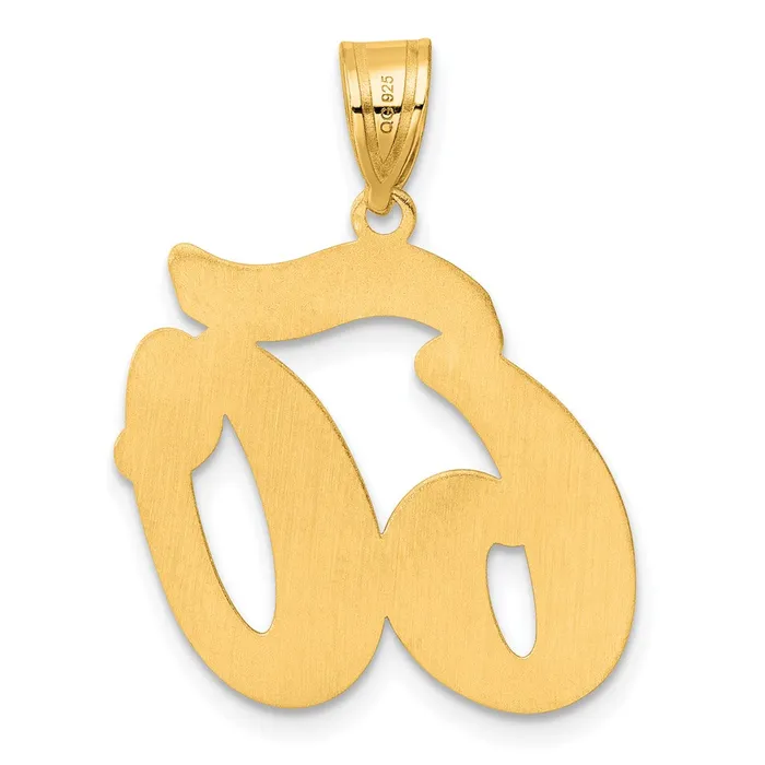Goldia 14k Yellow Gold Brushed Border Script Number 60 Pendant PreStyled Sets