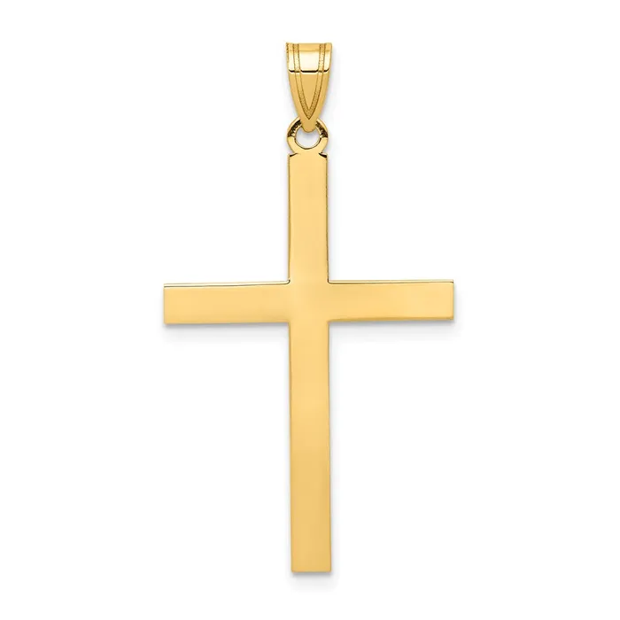 Goldia 14k Yellow Gold Engravable Cross Charm Charm Necklaces