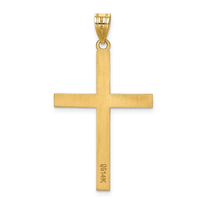 Goldia 14k Yellow Gold Engravable Cross Charm Charm Necklaces