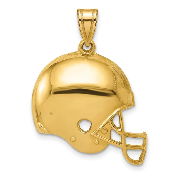 Goldia 14k Yellow Gold Polished Football Helmet Pendant PreStyled Sets