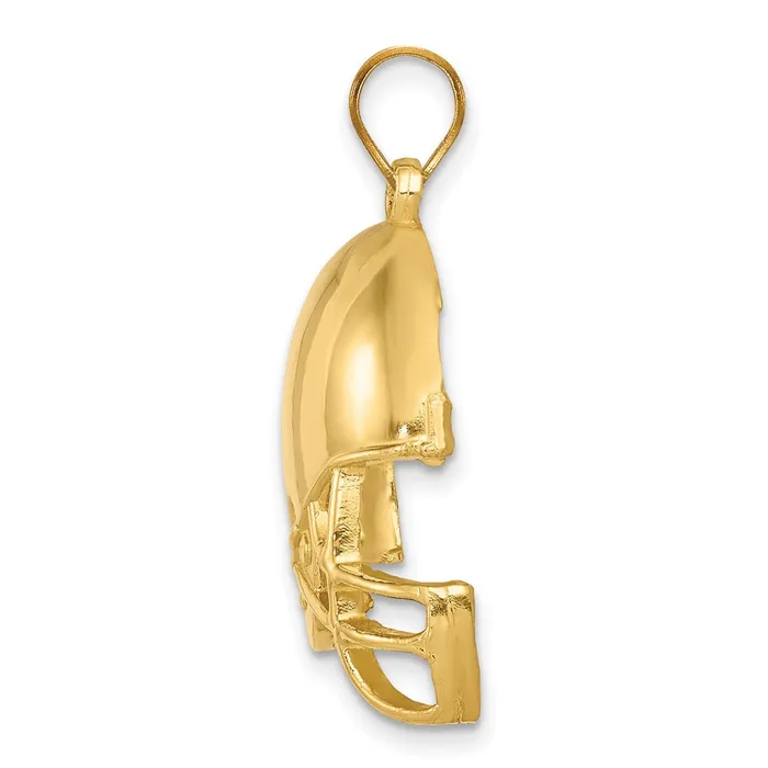 Goldia 14k Yellow Gold Polished Football Helmet Pendant PreStyled Sets