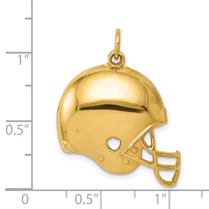 Goldia 14k Yellow Gold Polished Football Helmet Pendant PreStyled Sets