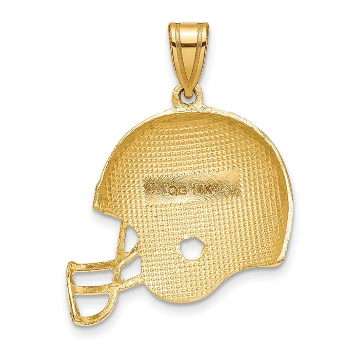 Goldia 14k Yellow Gold Polished Football Helmet Pendant PreStyled Sets