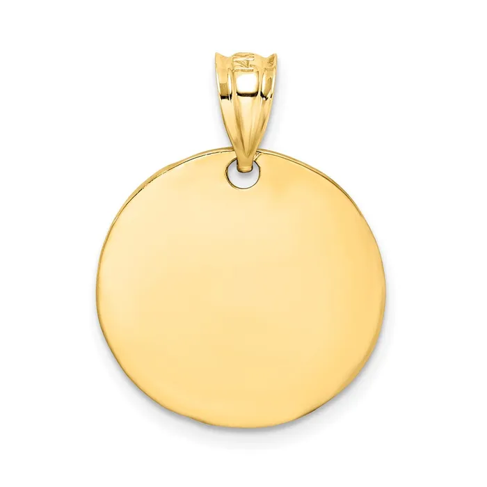 Goldia 14k Yellow Gold Polished Textured Disc Pendant PreStyled Sets