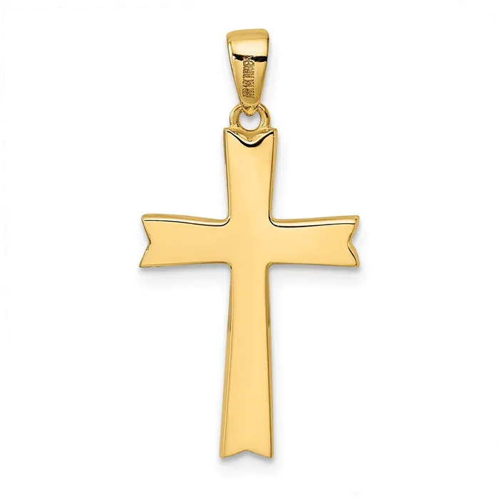 Goldia 14k Yellow Rhodium Gold Yellow and Rose Gold with White Rhodium DC Crucifix Pendant Necklaces