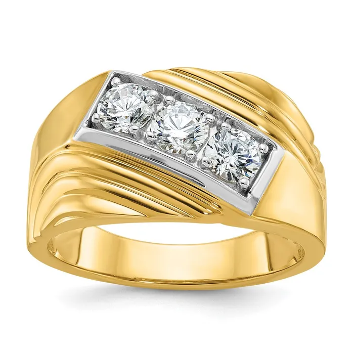 Goldia 14k Yellow u0026 Rhodium Gold with White Rhodium Mens 1 carat Diamond Complete Ring Rings Goldia 14k Yellow u0026 Rhodium Gold with White Rhodium Mens 1 carat Diamond Complete Ring Rings