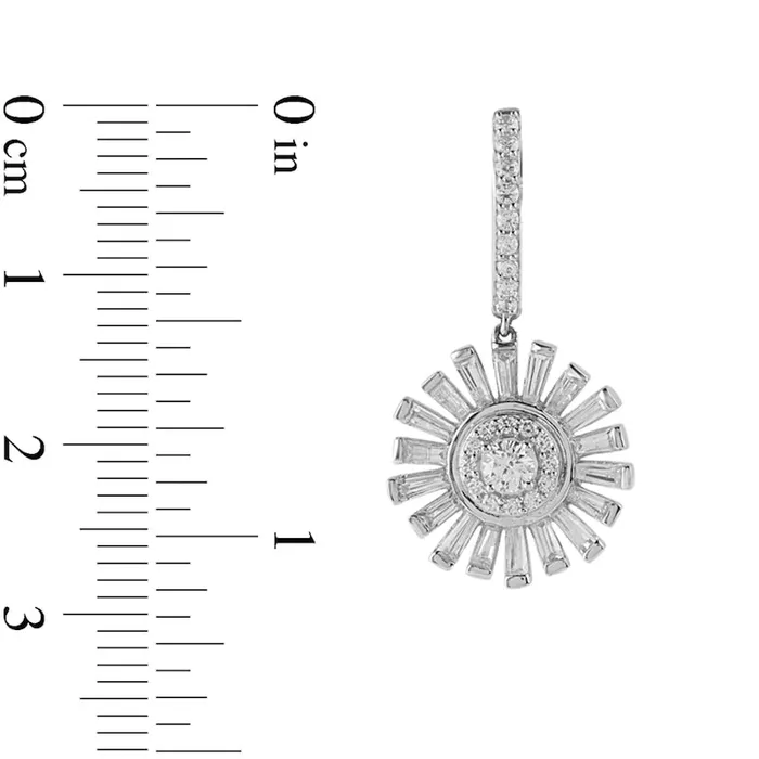 Goldia 2 CT TW Diamond Sunflower Drop Earrings in 10K White Gold Earrings Goldia 2 CT TW Diamond Sunflower Drop Earrings in 10K White Gold Earrings