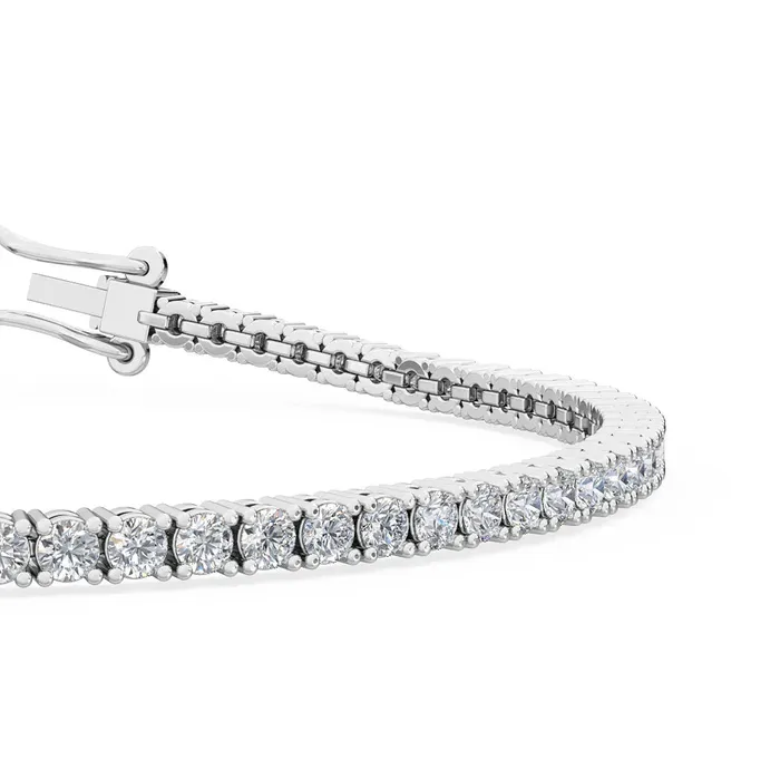 Goldia Bracelets 40 ct tw Classic FourProng Natural Diamond Tennis Anklet in 14K White Gold