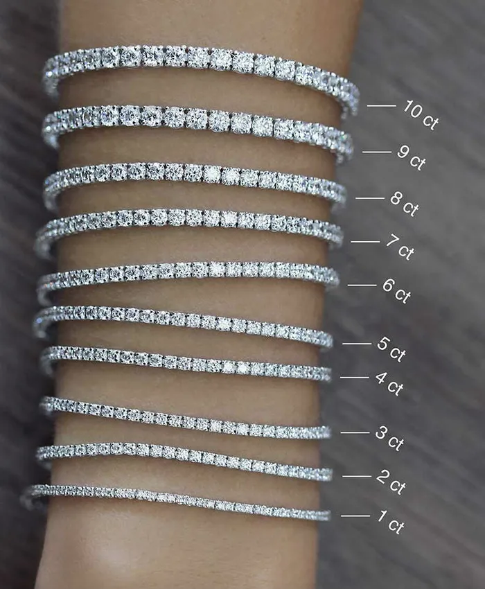 Goldia Bracelets 40 ct tw Classic FourProng Natural Diamond Tennis Anklet in 14K White Gold
