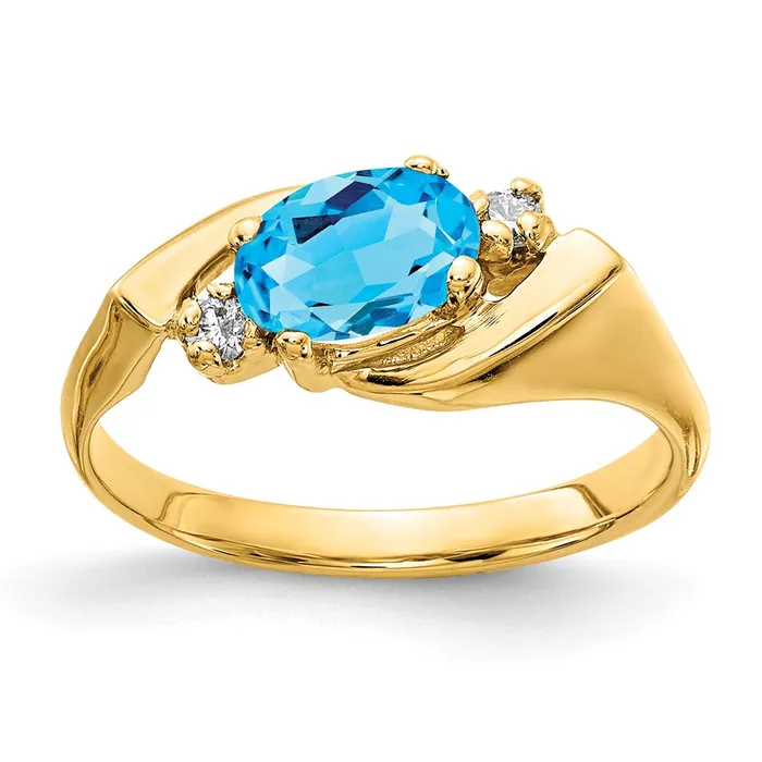 goldiaca 14K Yellow Gold 7x5mm Oval Blue Topaz AAA Real Diamond ring Rings goldiaca 14K Yellow Gold 7x5mm Oval Blue Topaz AAA Real Diamond ring Rings