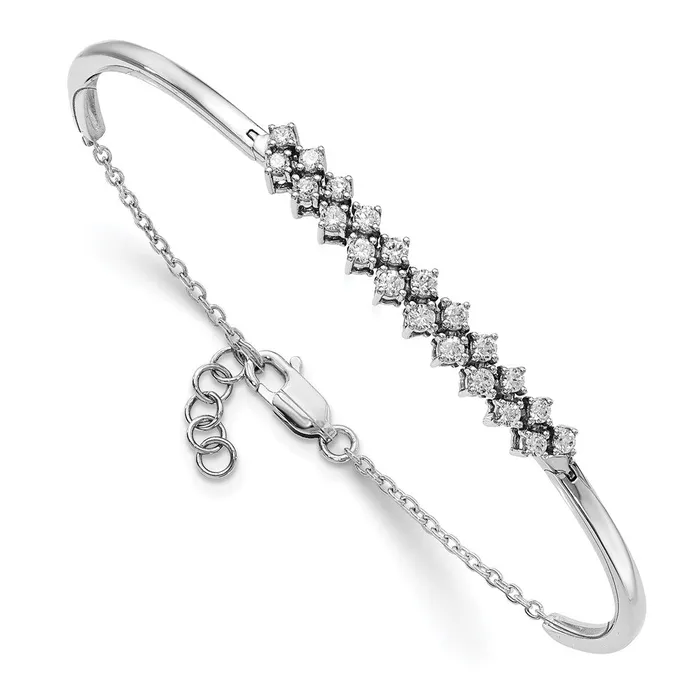 goldiaca Bracelets 14k White Gold Natural Diamond Bangle Bracelet