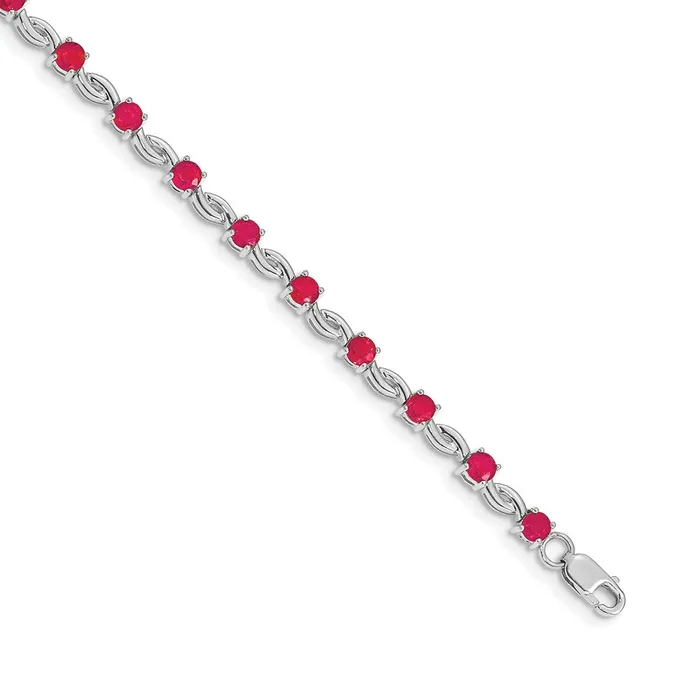 goldiaca Bracelets 14k White Gold Ruby Bracelet