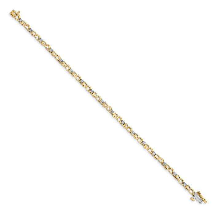 goldiaca Bracelets 14k Yellow Gold Natural Diamond Figure 8 Link Bracelet