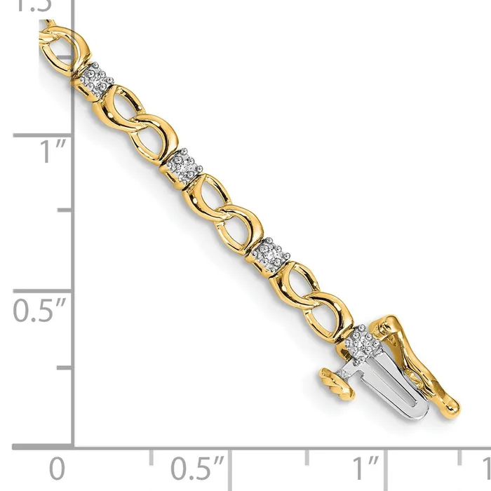 goldiaca Bracelets 14k Yellow Gold Natural Diamond Figure 8 Link Bracelet