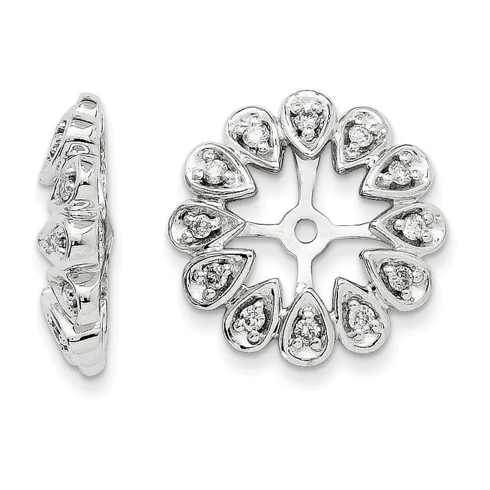 goldiaca Earrings 14K White Gold Diamond Earring Jackets