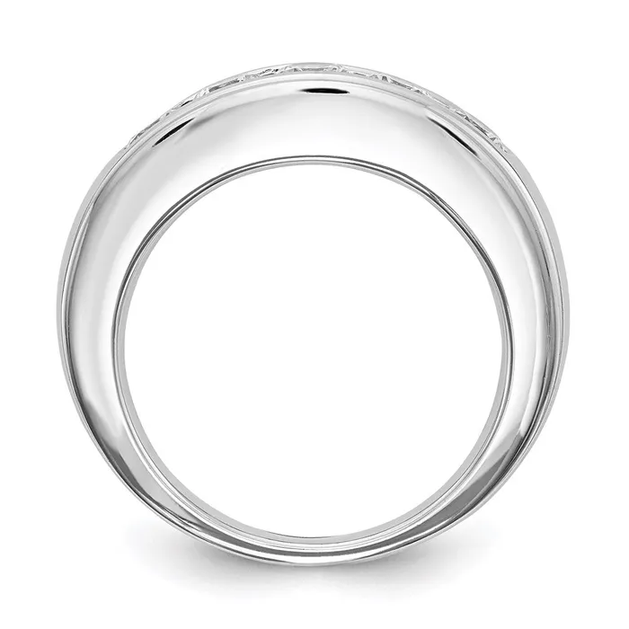 goldiaca Rings 14K White Gold 5Stone Real Diamond Channel Band