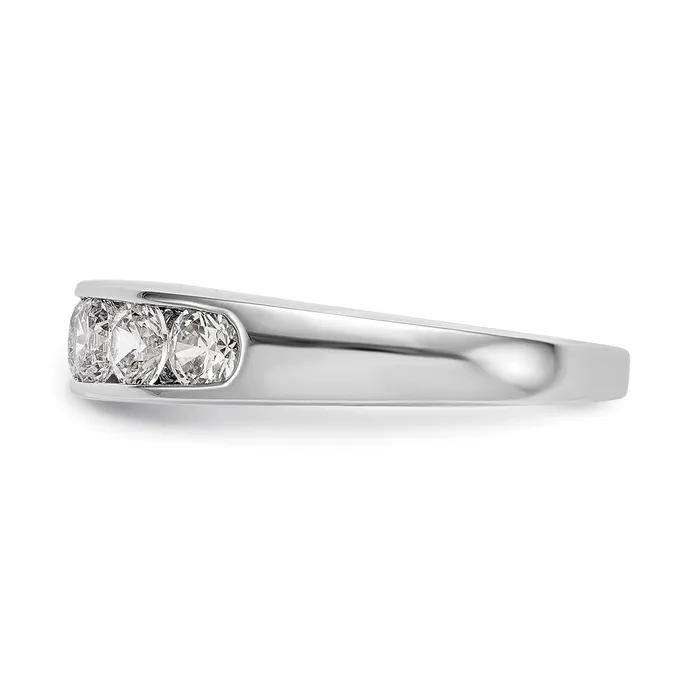 goldiaca Rings 14K White Gold 5Stone Real Diamond Channel Band