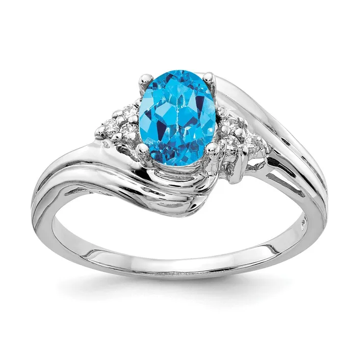 goldiaca Rings 14k White Gold 7x5mm Oval Blue Topaz Checker VS Real Diamond ring goldiaca Rings 14k White Gold 7x5mm Oval Blue Topaz Checker VS Real Diamond ring