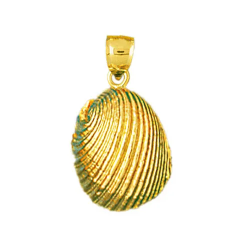 Goldia Charm Necklaces 14K Gold 12MM Mollusk Shell Charm