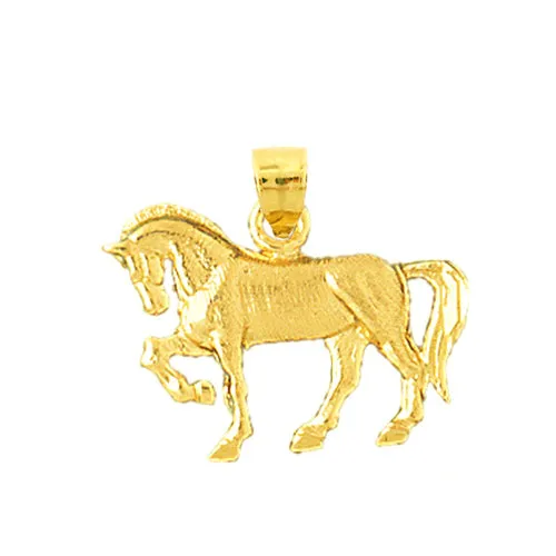 Goldia Charm Necklaces 14K Gold 20MM Horse Mini Charm