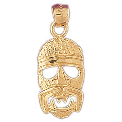 Goldia Charm Necklaces 14K Gold American Indian Native Mask Charm