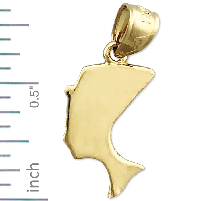 Goldia Charm Necklaces 14K Gold Queen Nefertiti Of Egypt Charm