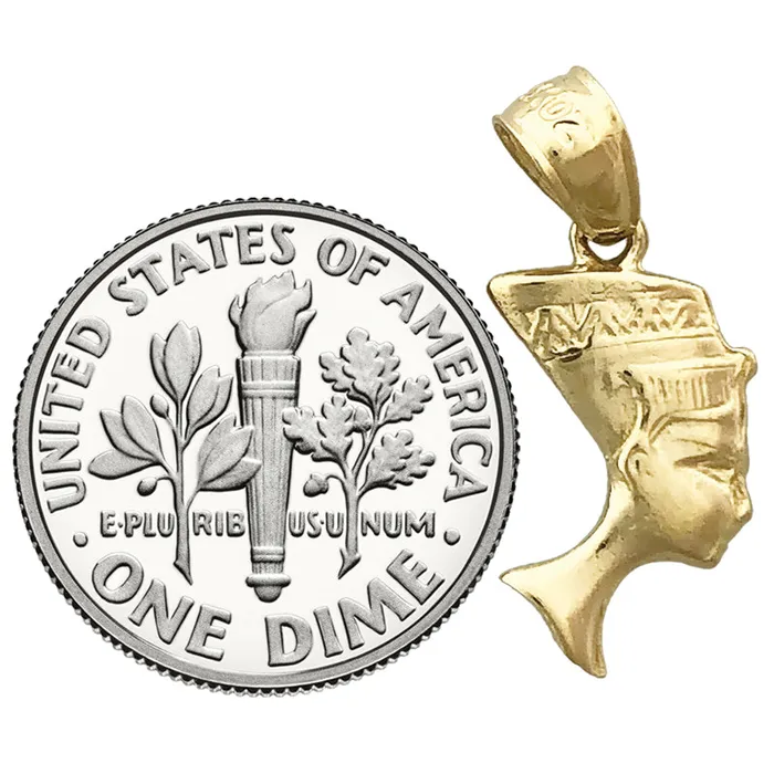 Goldia Charm Necklaces 14K Gold Queen Nefertiti Of Egypt Charm