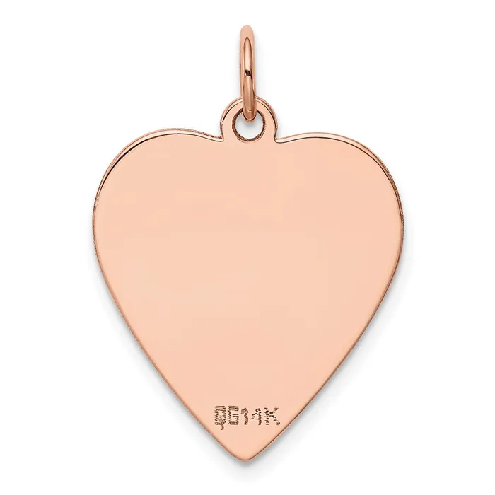 Goldia Charm Necklaces 14k Rose Gold Plain 013 Gauge Engraveable Heart Disc Charm