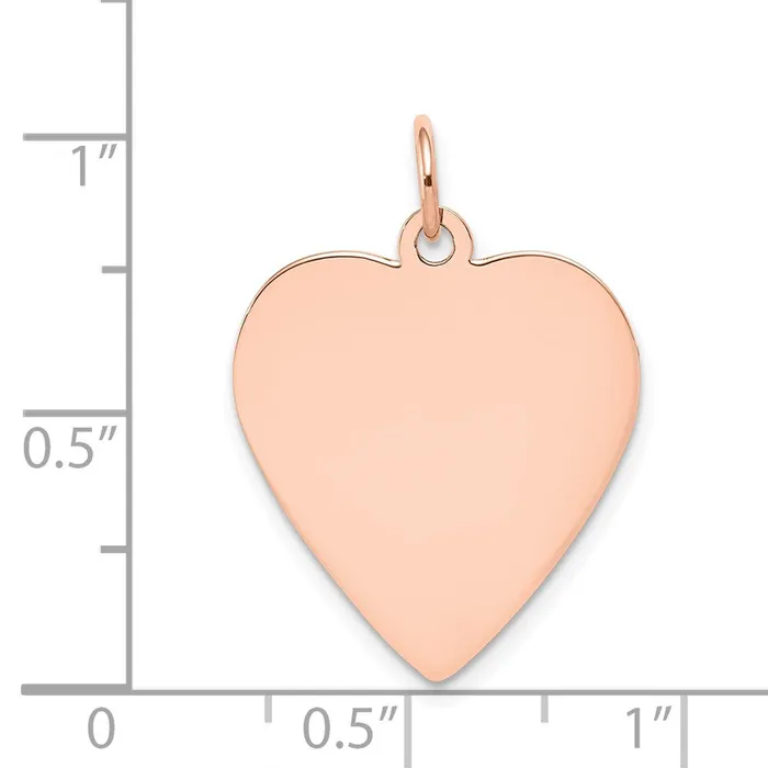 Goldia Charm Necklaces 14k Rose Gold Plain 013 Gauge Engraveable Heart Disc Charm