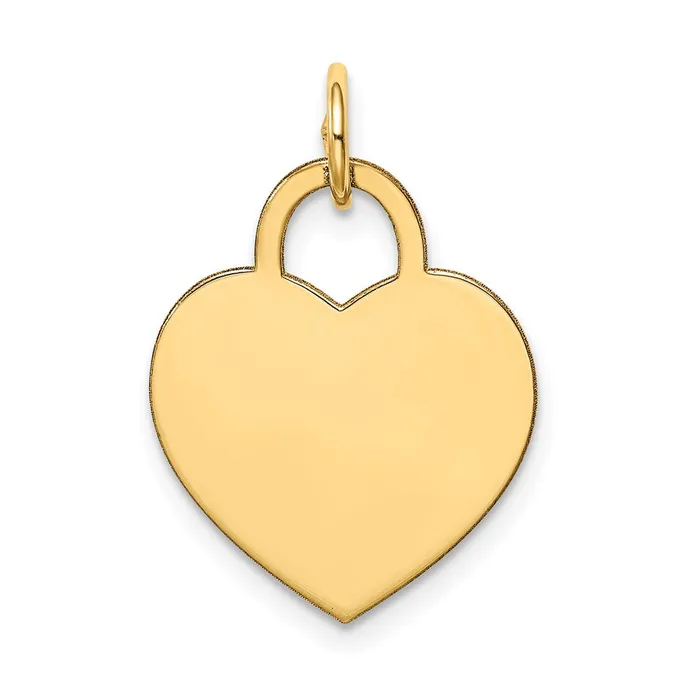 Goldia Charm Necklaces 14k Yellow Gold Medium Engravable Heart Charm