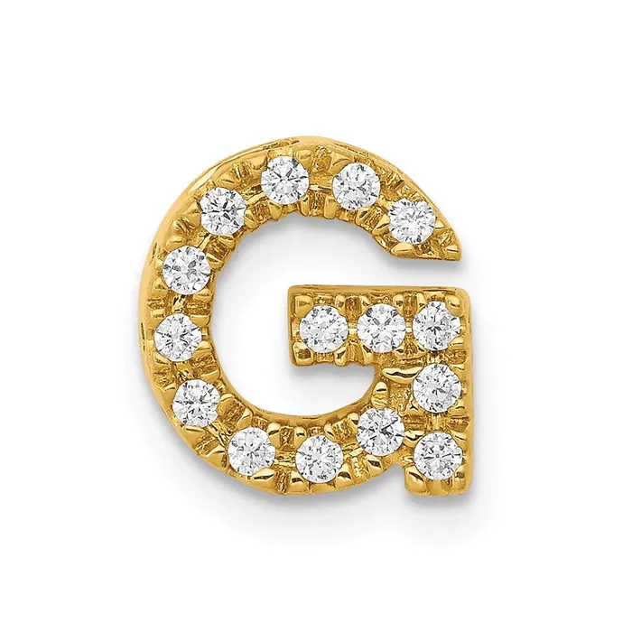 Goldia Charm Necklaces 14K Yellow Gold Real Diamond Letter G Initial Charm