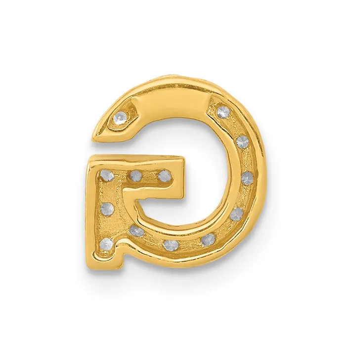 Goldia Charm Necklaces 14K Yellow Gold Real Diamond Letter G Initial Charm