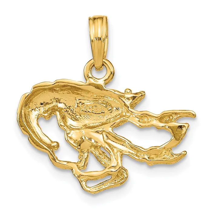 Goldia Charm Necklaces 14k Yellow Gold Textured Crawfish Charm