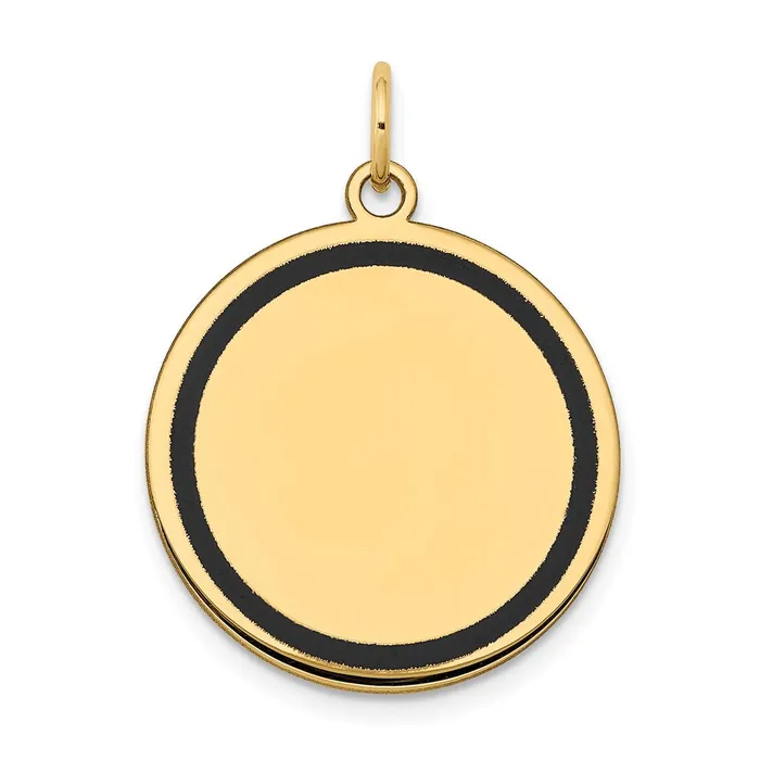 Goldia Charm Necklaces 14k Yellow Gold wEnamel 027 Gauge Circular Engravable Disc Charm Goldia Charm Necklaces 14k Yellow Gold wEnamel 027 Gauge Circular Engravable Disc Charm