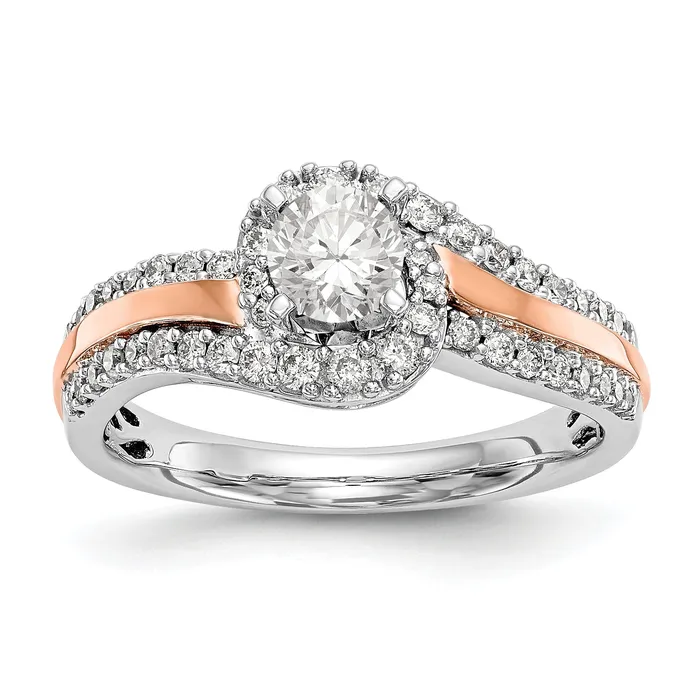 Goldiacom 14k Two tone Peg Set Simulated Diamond By Pass Engagement Ring Rings Goldiacom 14k Two tone Peg Set Simulated Diamond By Pass Engagement Ring Rings