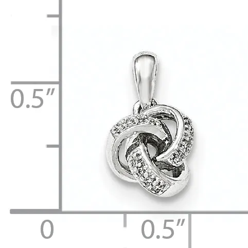 Goldiacom Necklaces 14K White Gold Diamond Knot Pendant