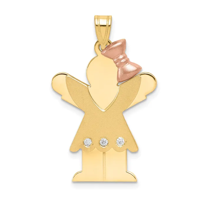 Goldiacom Rings 14k Two tone A Diamond kid pendant