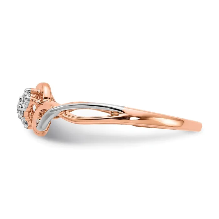 Goldiacom Rings 14k TwoTone Gold 3stone Real Diamond Polished Twist Ring