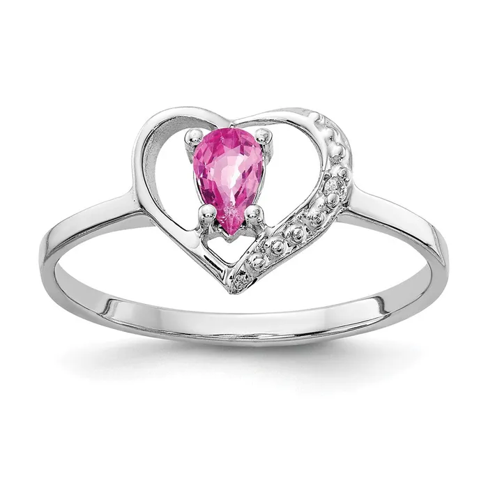 Goldiacom Rings 14k White Gold 5x3mm Pear Pink Sapphire AA Real Diamond ring Goldiacom Rings 14k White Gold 5x3mm Pear Pink Sapphire AA Real Diamond ring
