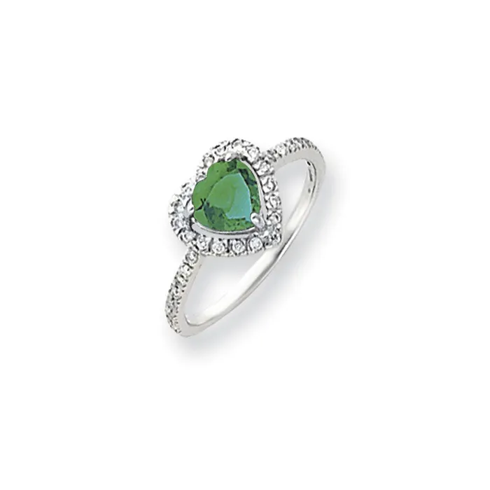 Goldiacom Rings 14k White Gold 6mm Heart Mount St Helens AAA Real Diamond ring Goldiacom Rings 14k White Gold 6mm Heart Mount St Helens AAA Real Diamond ring