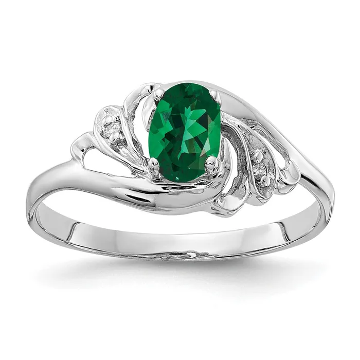Goldiacom Rings 14k White Gold 6x4mm Oval Mount St Helens VS Real Diamond ring Goldiacom Rings 14k White Gold 6x4mm Oval Mount St Helens VS Real Diamond ring