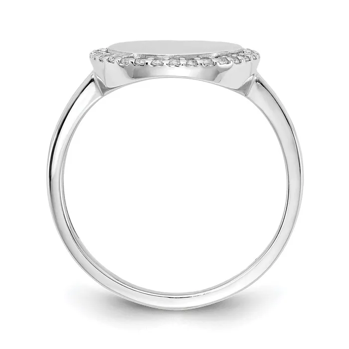 Goldiacom Rings 14k White Gold Real Diamond Engraveable Circle Ring