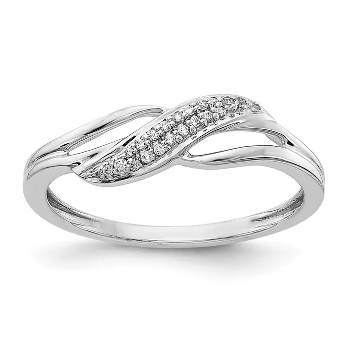 Goldiacom Rings 14k White Gold Real Diamond Fashion Ring