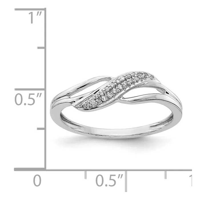 Goldiacom Rings 14k White Gold Real Diamond Fashion Ring