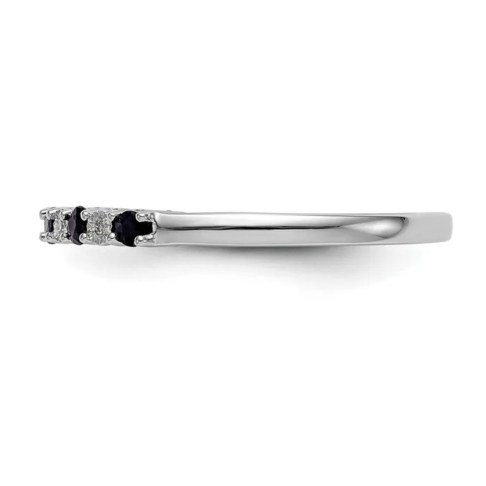 Goldiacom Rings 14k White Gold Real Diamond wSapphire Band