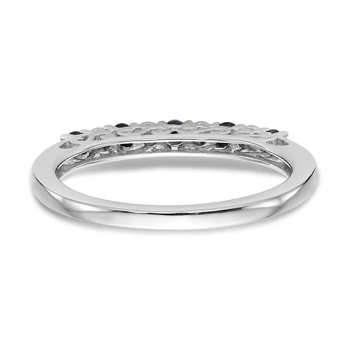 Goldiacom Rings 14k White Gold Real Diamond wSapphire Band