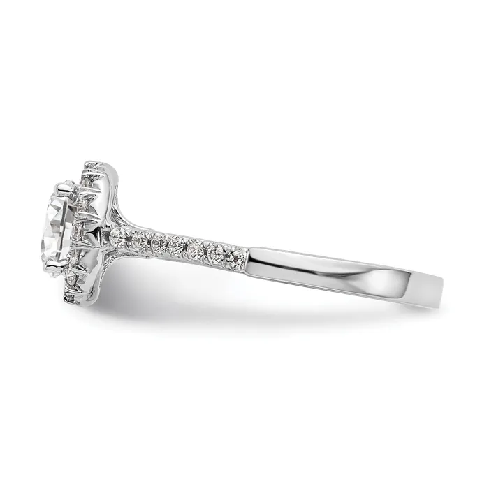 Goldiacom Rings 14kw Round Halo Simulated Diamond Engagement Ring
