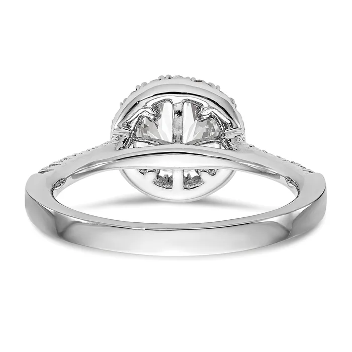 Goldiacom Rings 14kw Round Halo Simulated Diamond Engagement Ring