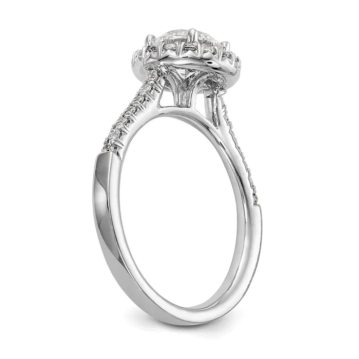Goldiacom Rings 14kw Round Halo Simulated Diamond Engagement Ring